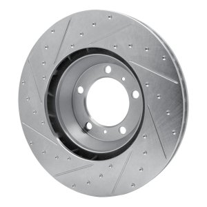 Porsche Panamera Brake Rotor (1) - Right Front - R1 Concepts - Drilled & Slotted - Silver - `17-`23